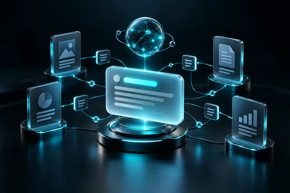 تصویر اختصاصی سهبعدی خدمات AIO با هویت فیروزهای سایتدونی