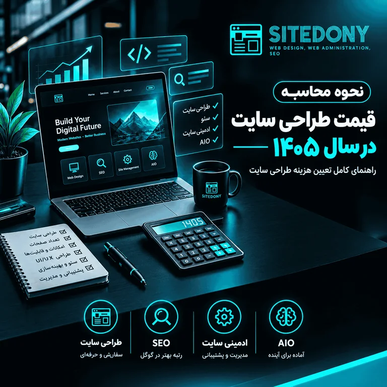 قیمت طراحی سایت 1405؛ راهنمای کامل محاسبه + ماشین حساب
